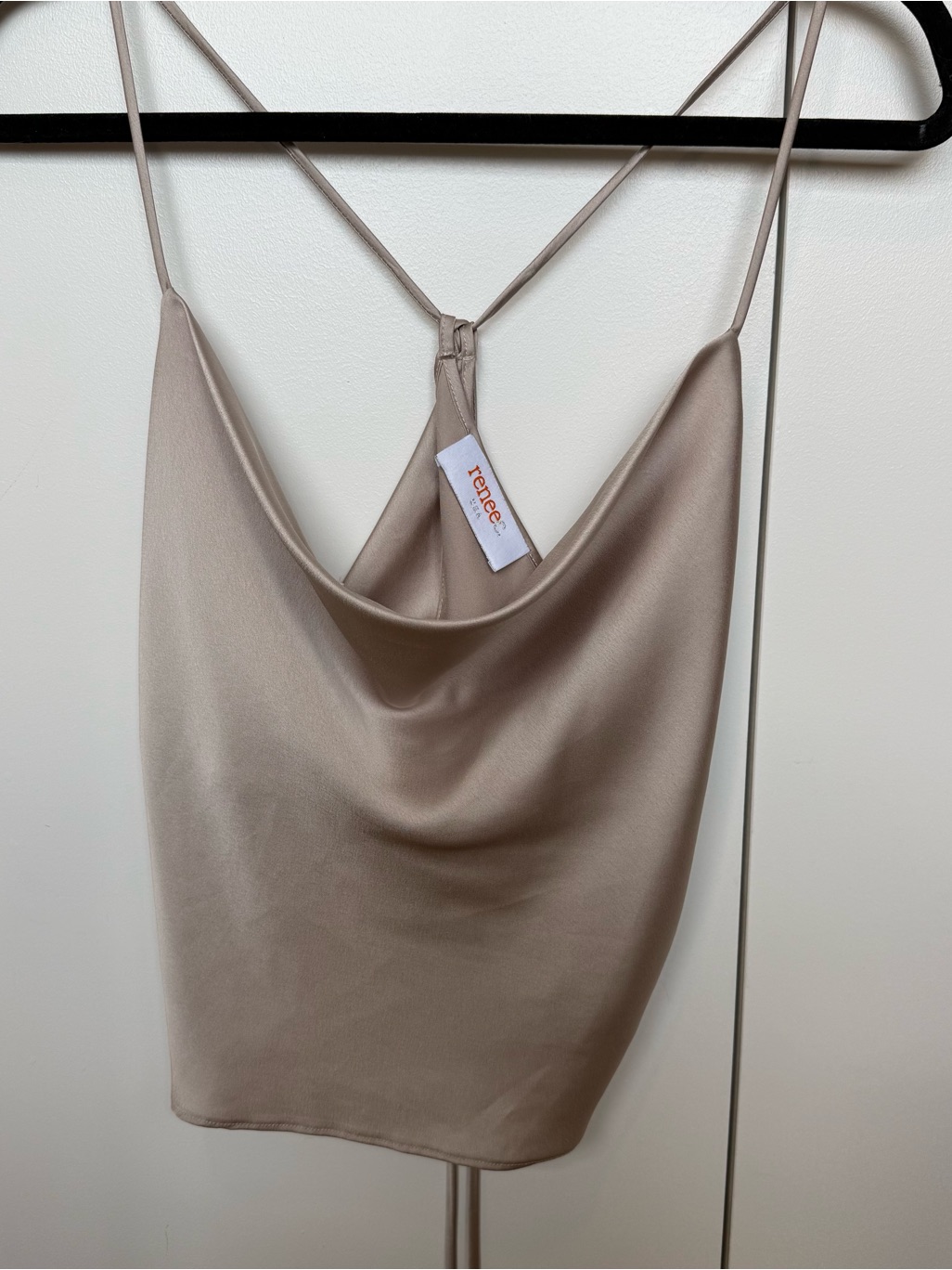 Renee C. Satin Cowl Neck Camisole